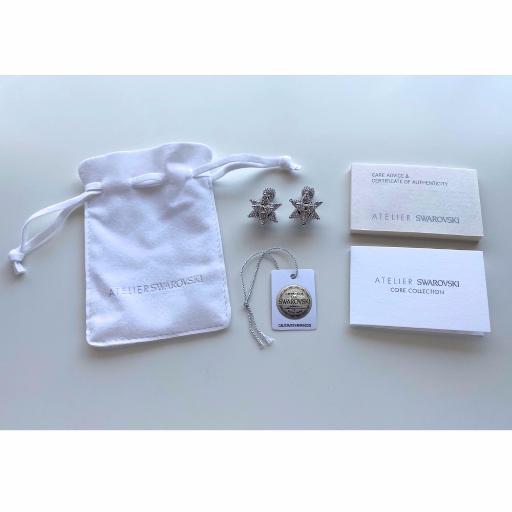 Atelier Swarovski Kalix Double Stud Earrings Silve